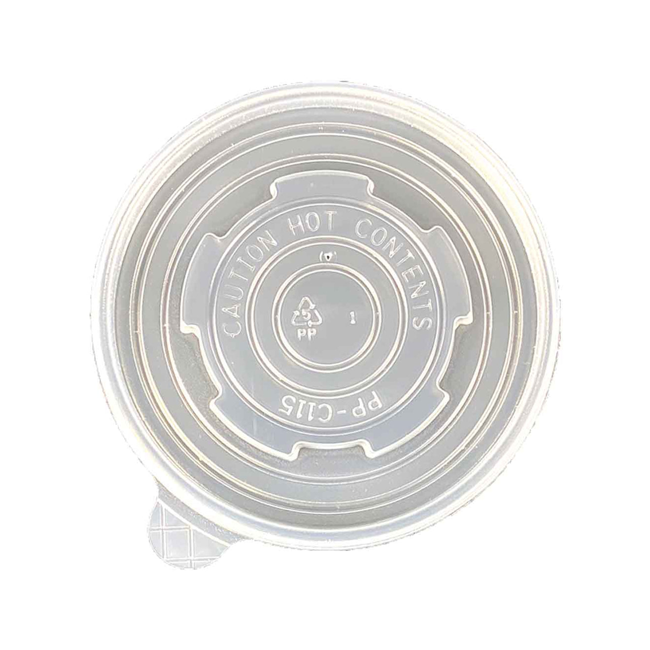 115mm PP Soup Bowl Lid for 12/16 oz Bowls - 500 Pcs
