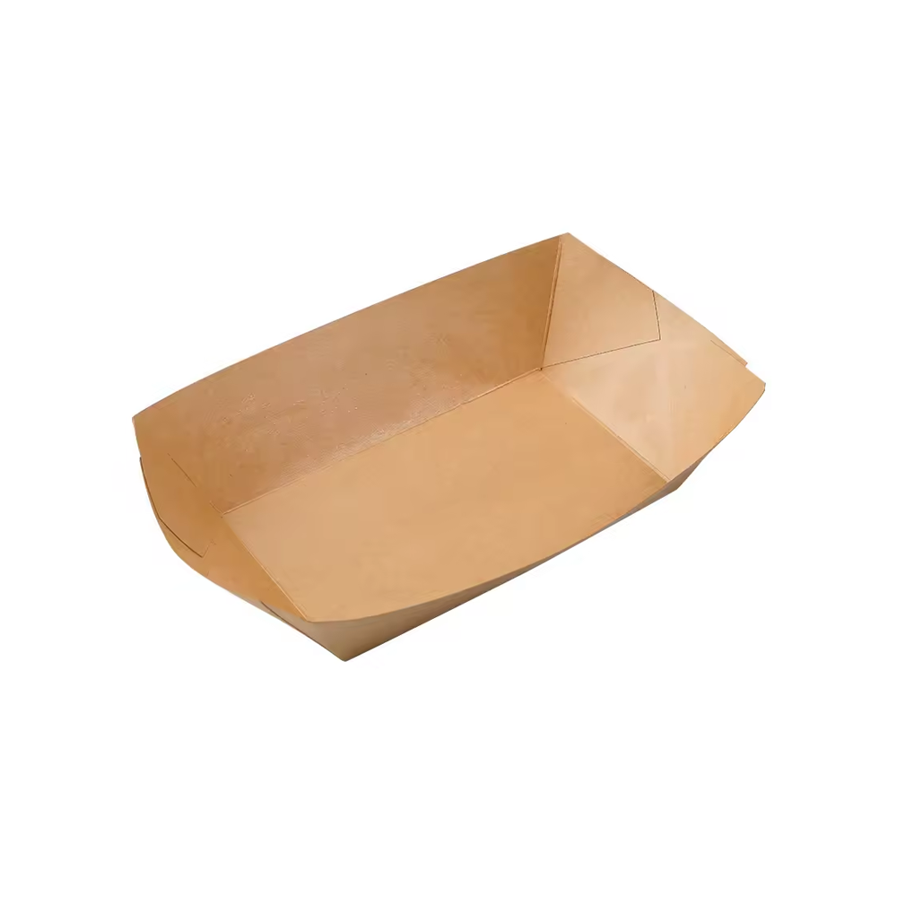 2 lb Kraft Paper Food Tray - 1000 Pcs