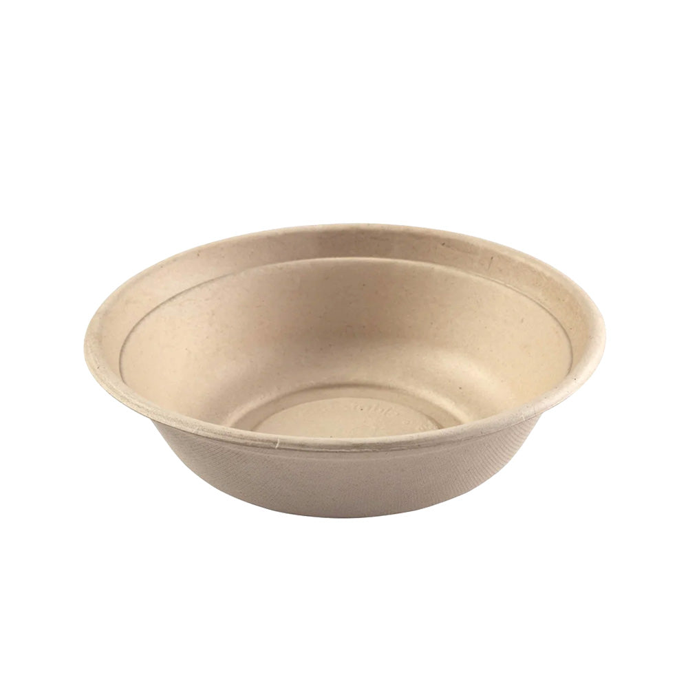 32 oz Round Sugarcane Fiber Bowl - 500 Pcs