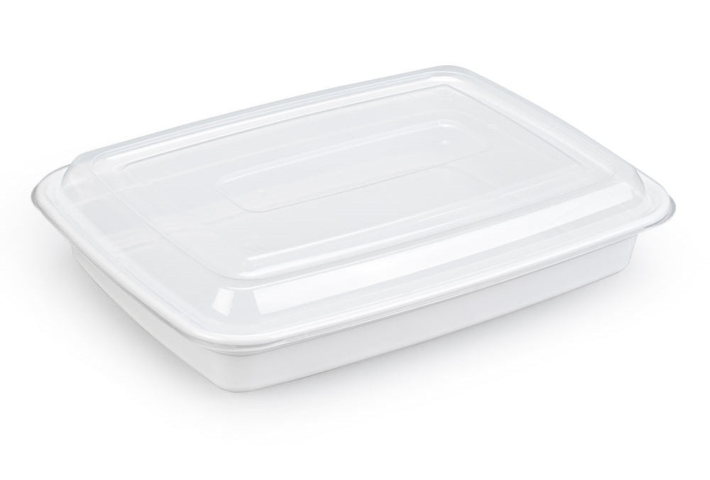 58 oz PP Rectangular Container - Base With Top Lid - 150 Sets