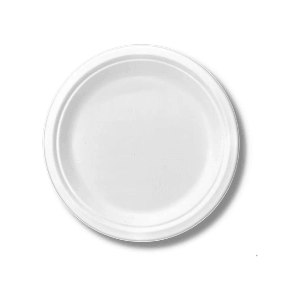 9-Inch Sugarcane Fiber Round Plate - 500 Pcs